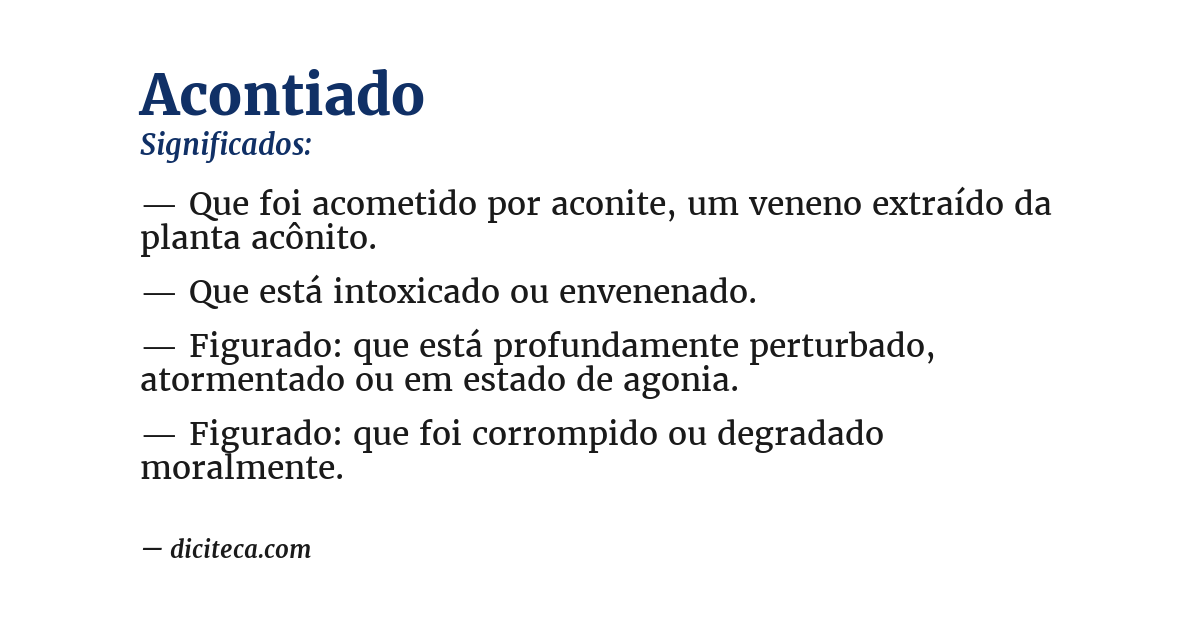Significado de acontiado