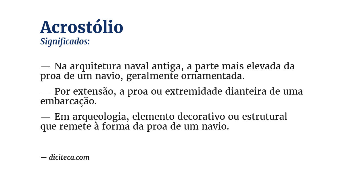Significado de acrostólio