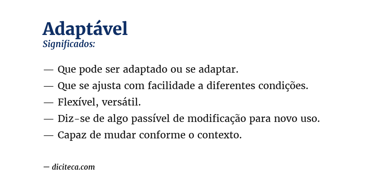 Significado de adaptável