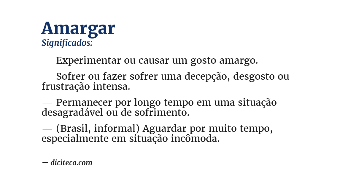 Significado de amargar