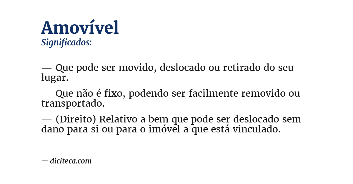 Significado de amovível