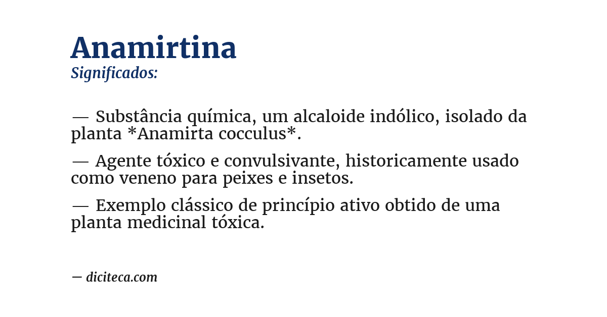 Significado de anamirtina