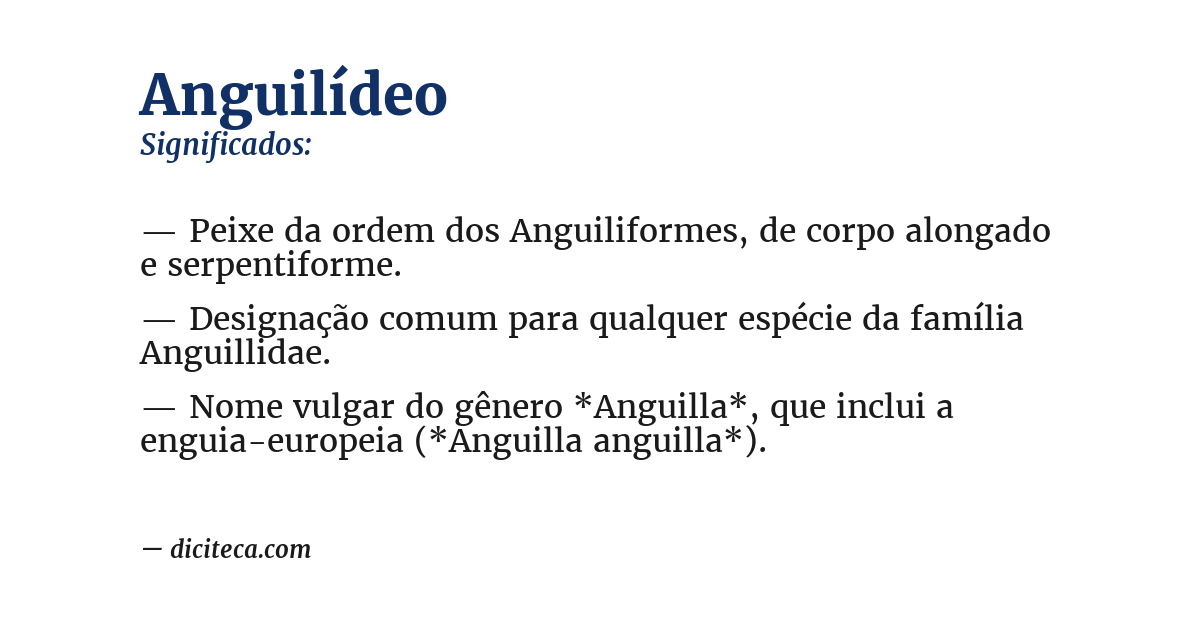 Significado de anguilídeo