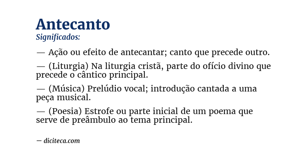 Significado de antecanto