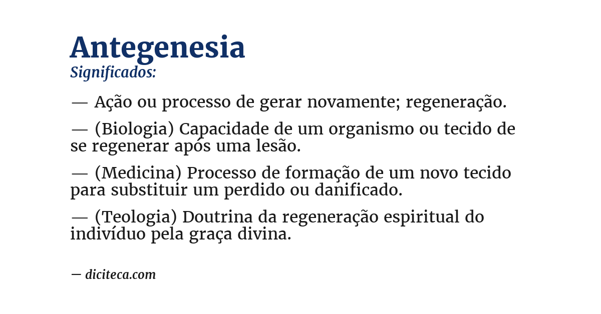 Significado de antegenesia