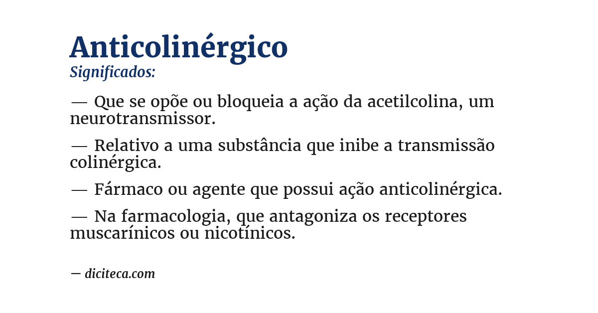 Significado de anticolinérgico