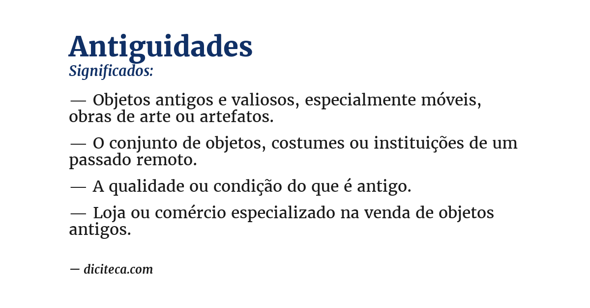 Significado de antiguidades