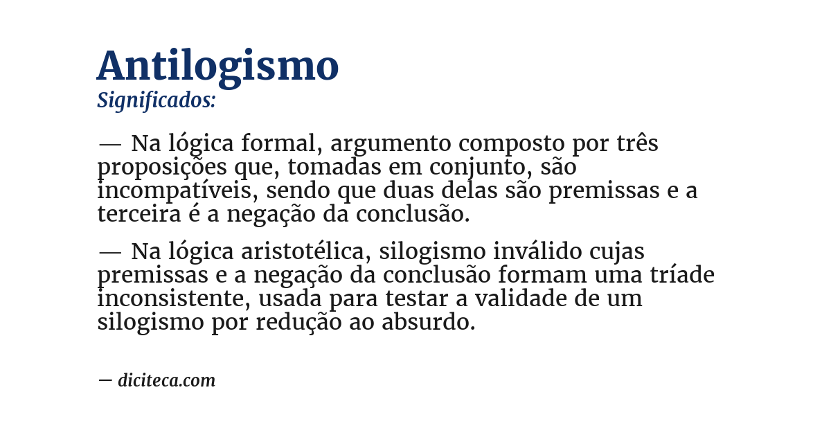 Significado de antilogismo