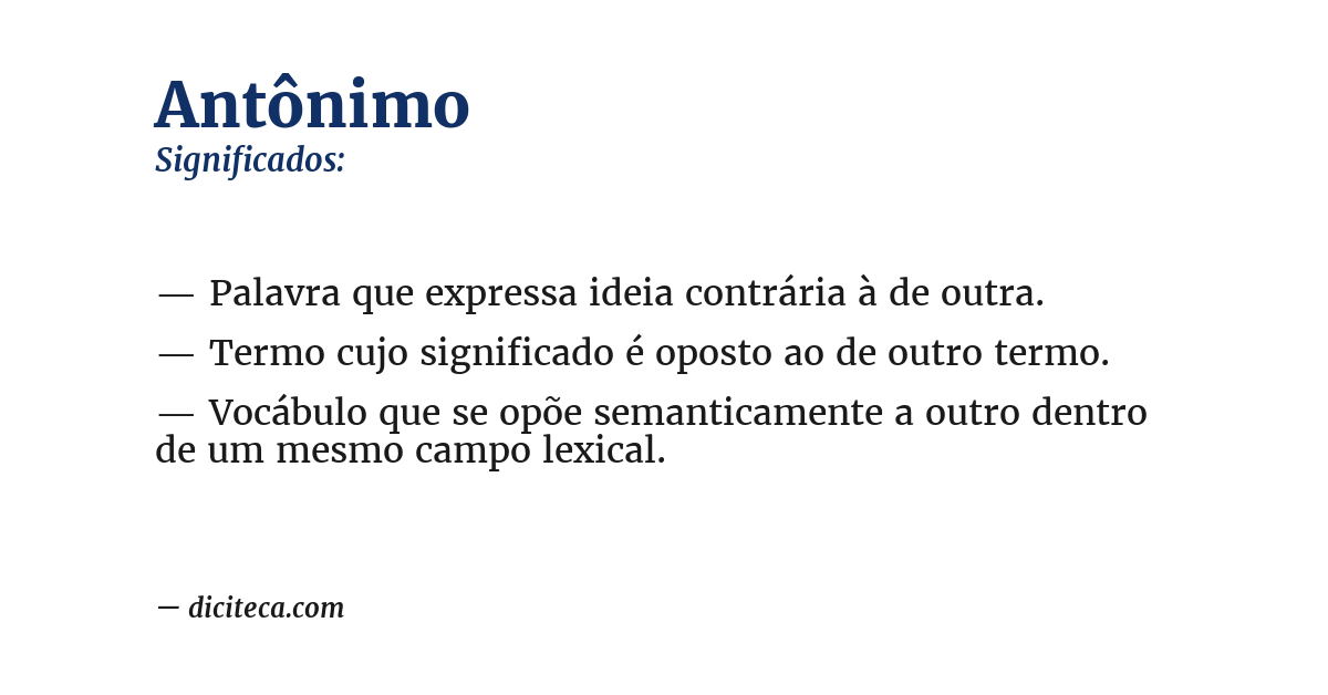 Significado de antônimo