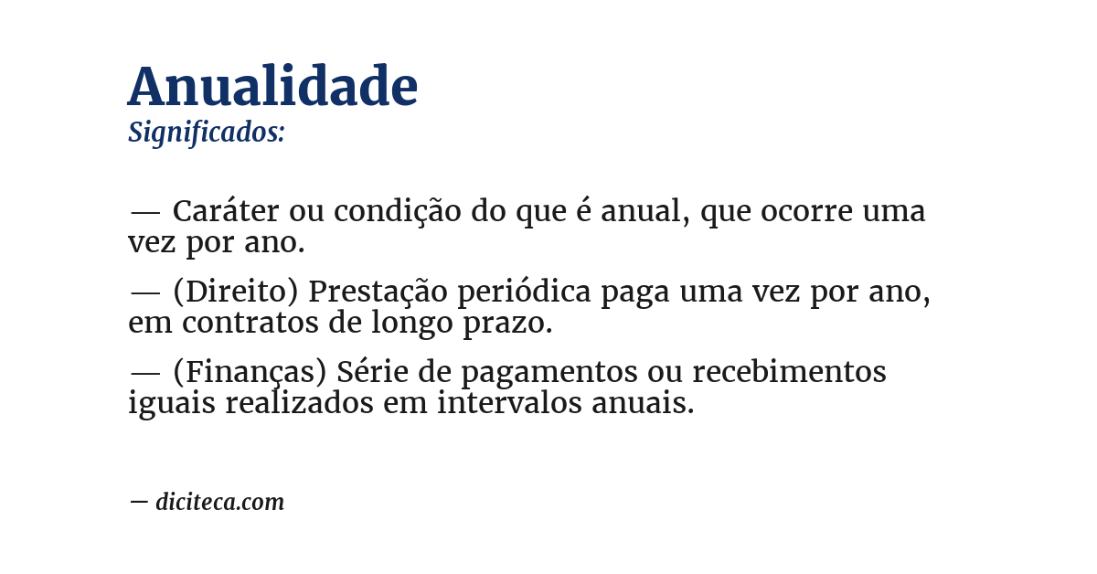 Significado de anualidade