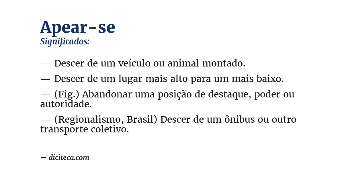 Significado de apear-se
