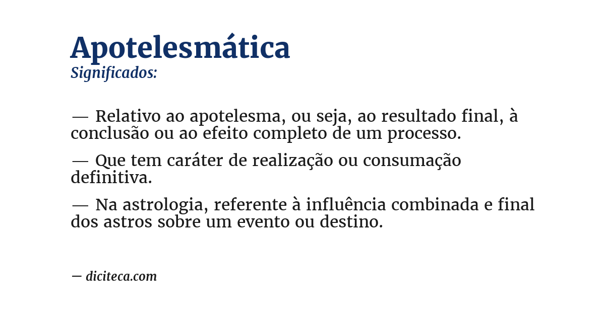 Significado de apotelesmática