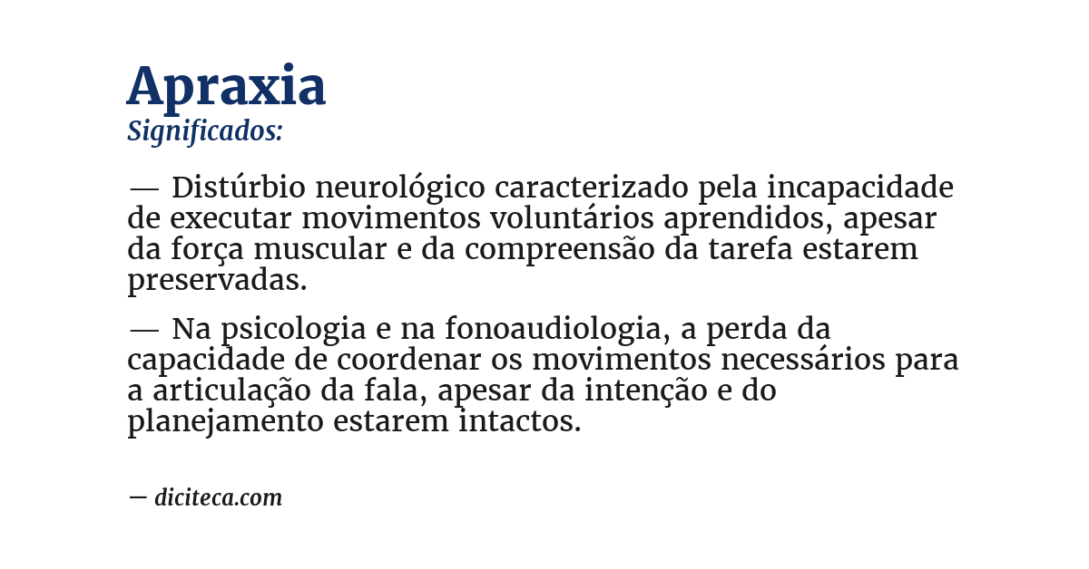 Significado de apraxia