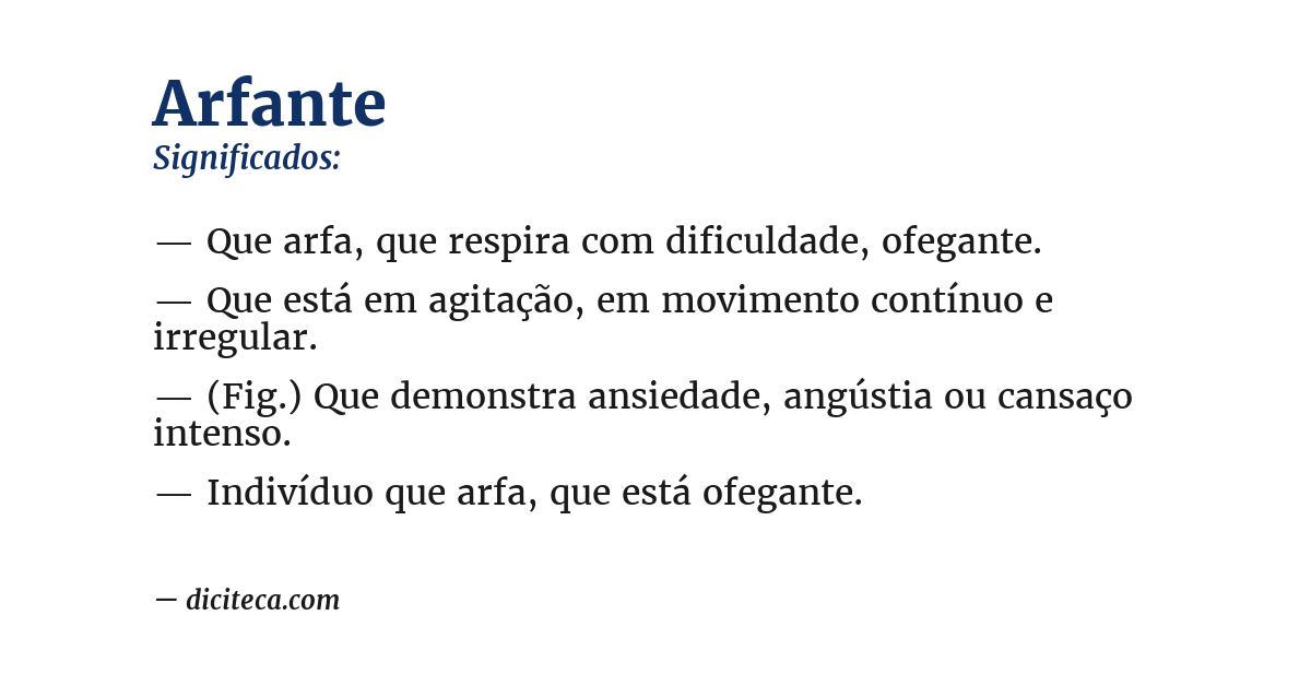 Significado de arfante