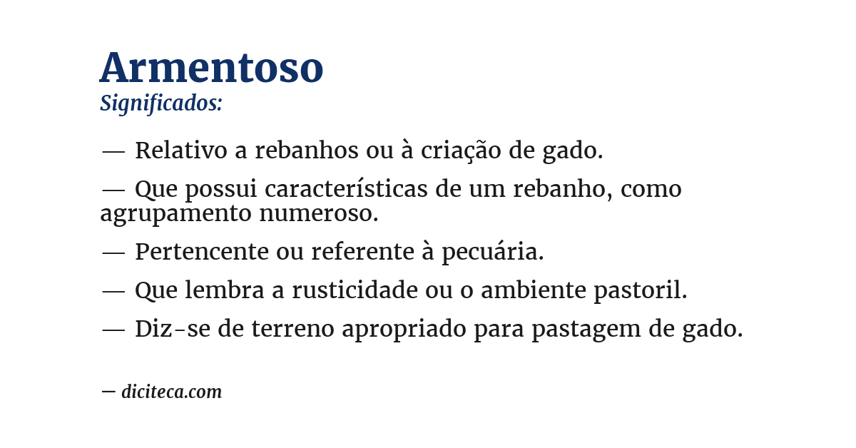 Significado de armentoso