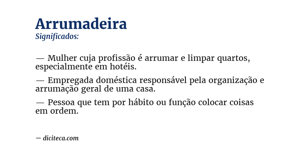 Significado de arrumadeira