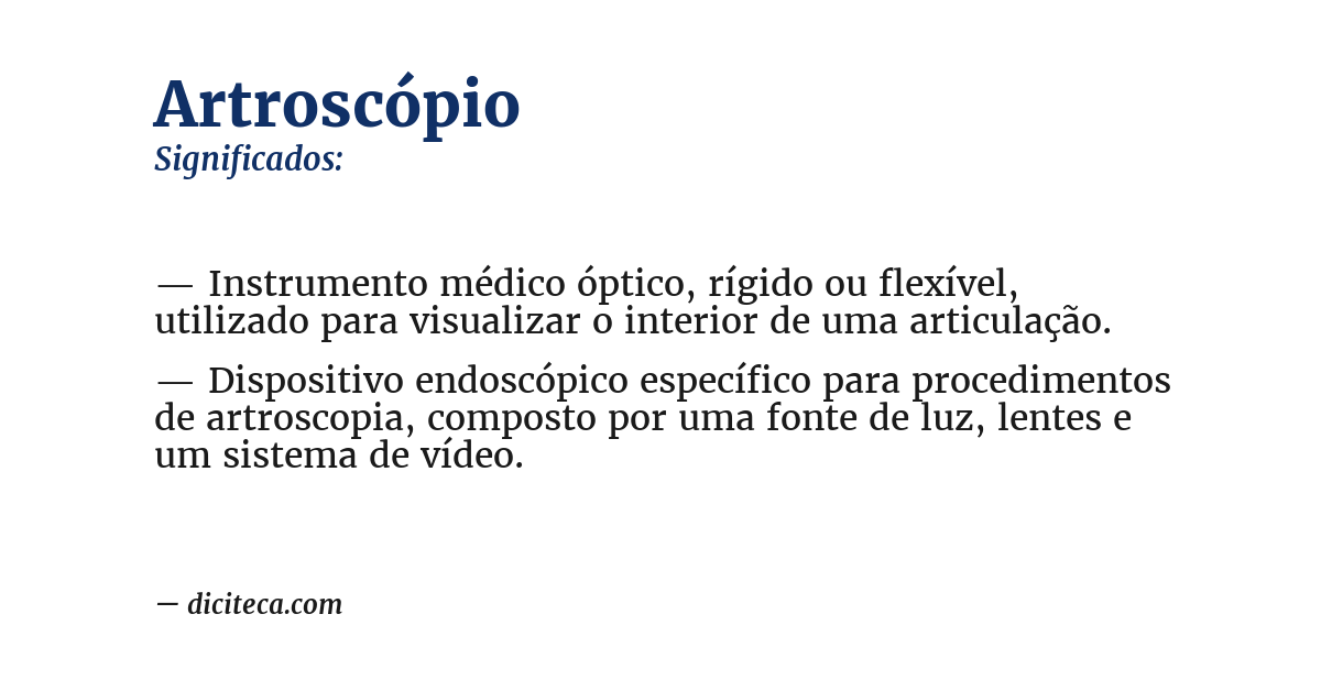 Significado de artroscópio