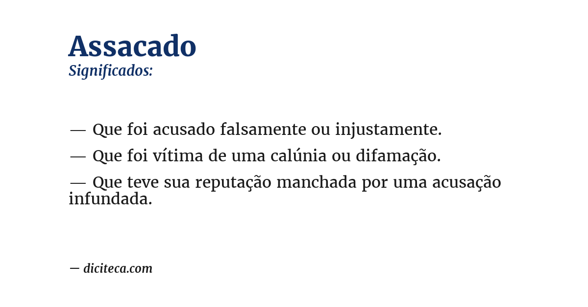 Significado de assacado