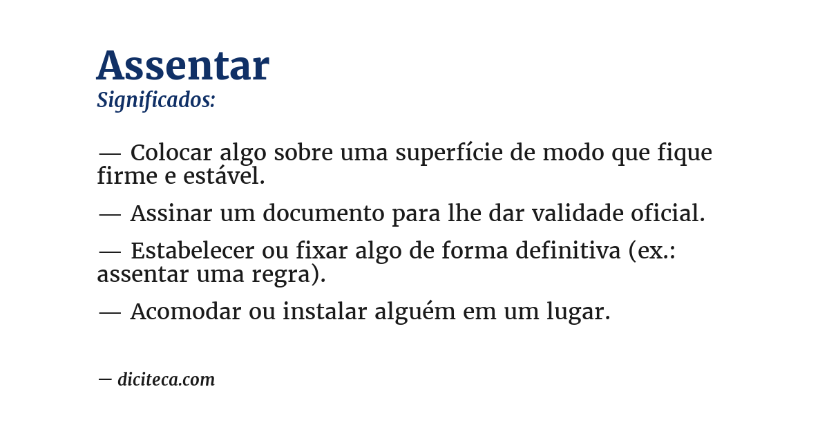 Significado de assentar