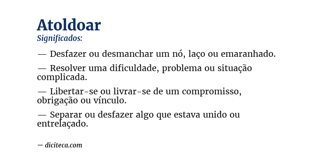 Significado de atoldoar