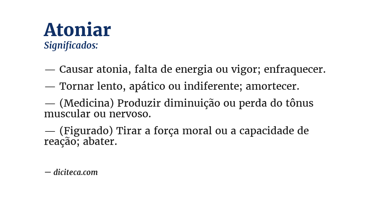Significado de atoniar