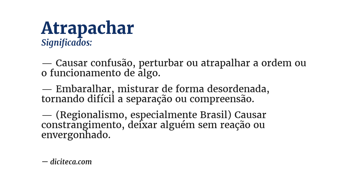 Significado de atrapachar