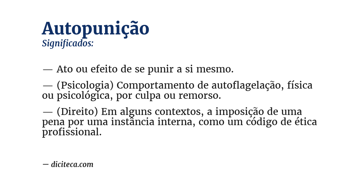Significado de autopunição