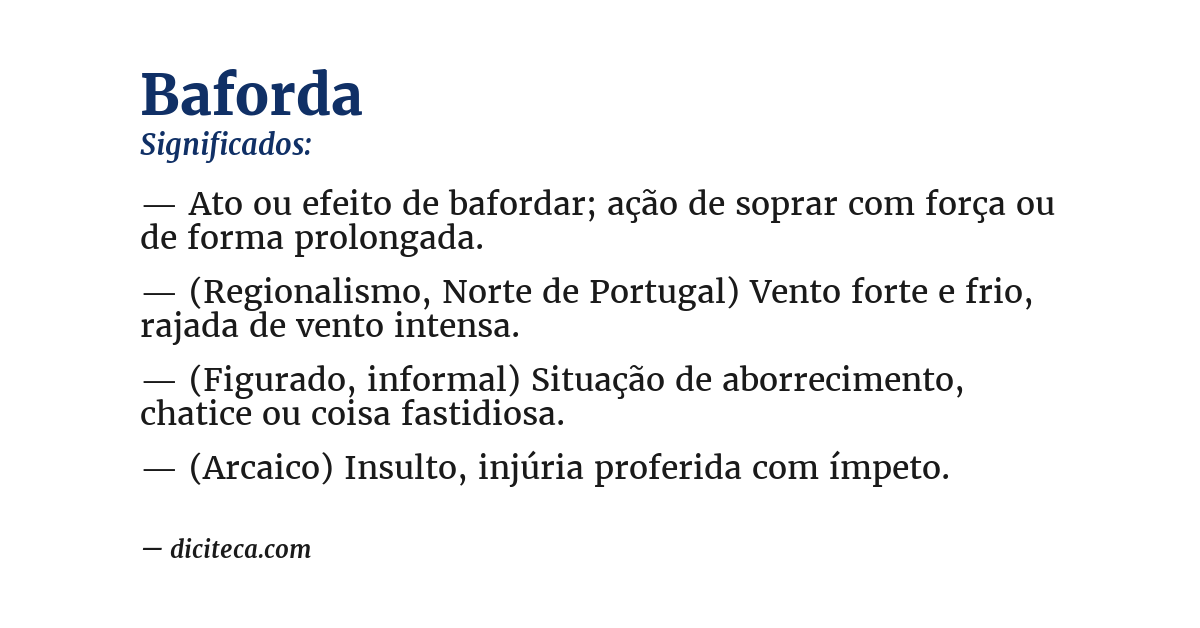 Significado de baforda