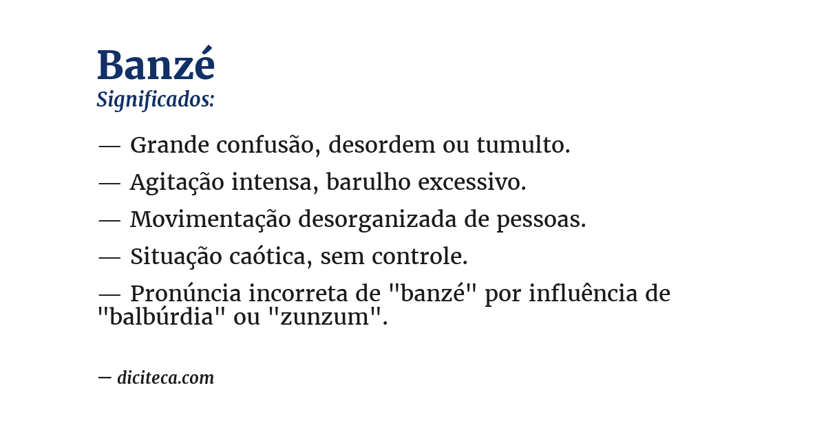 Significado de banzé