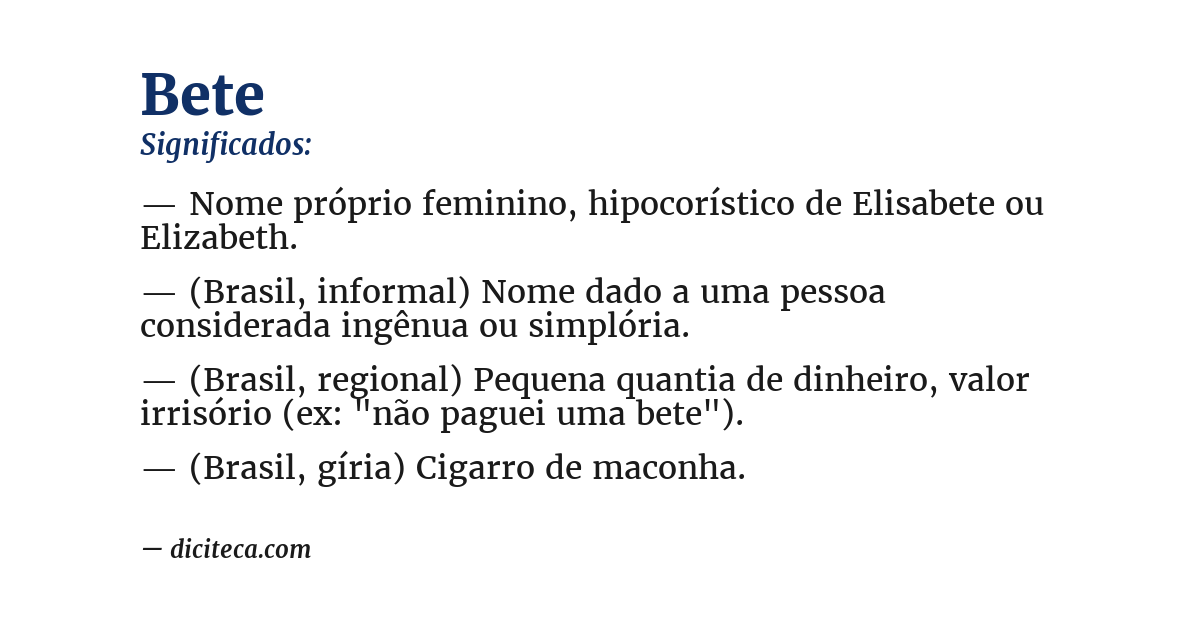 Significado de bete