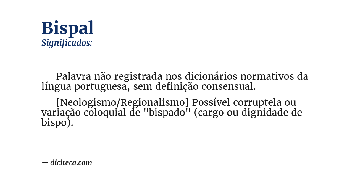 Significado de bispal