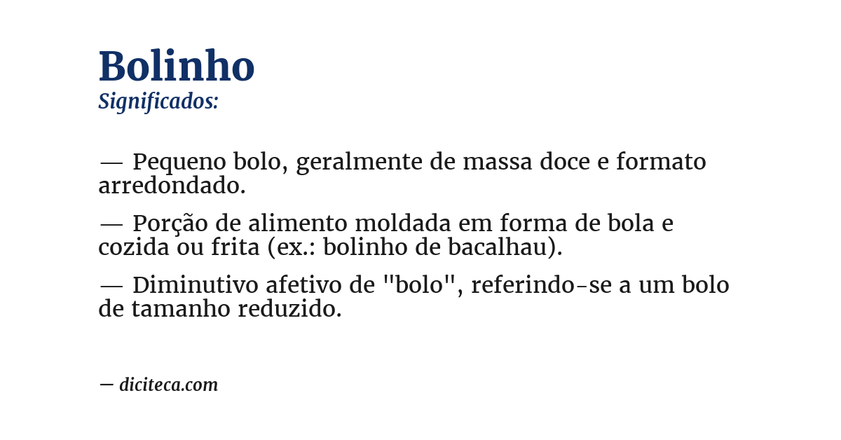 Significado de bolinho