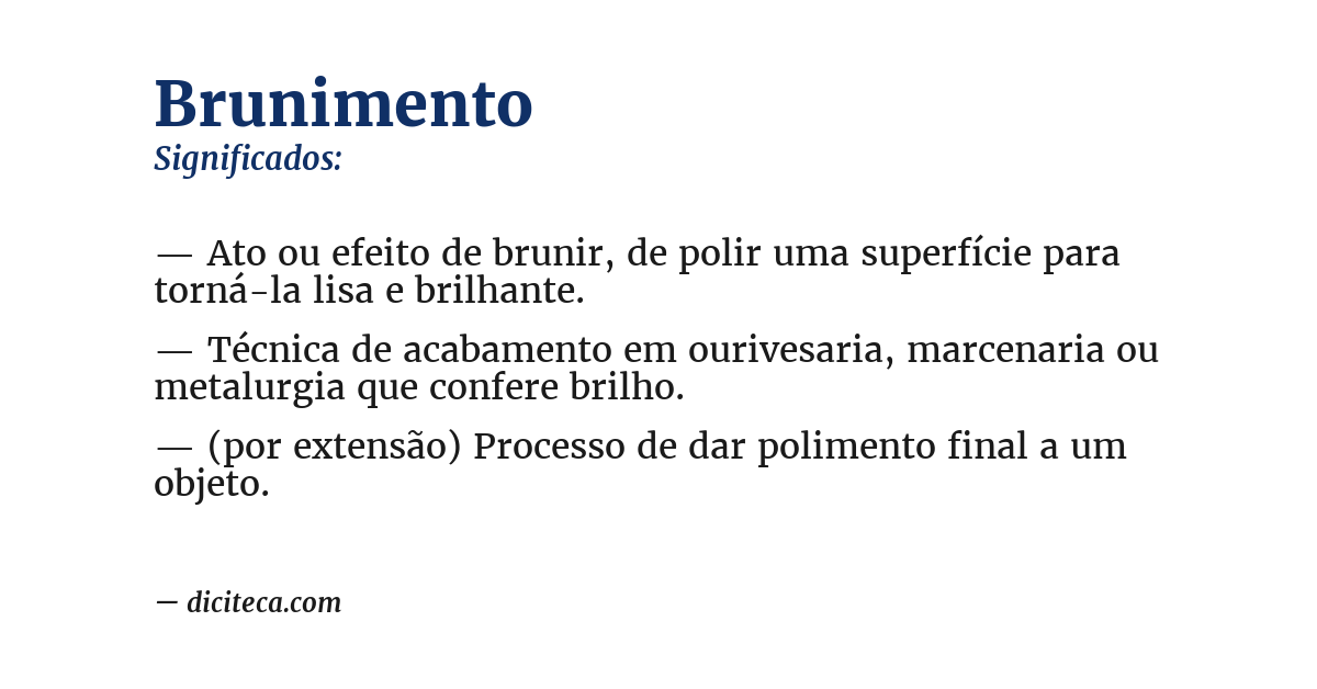 Significado de brunimento