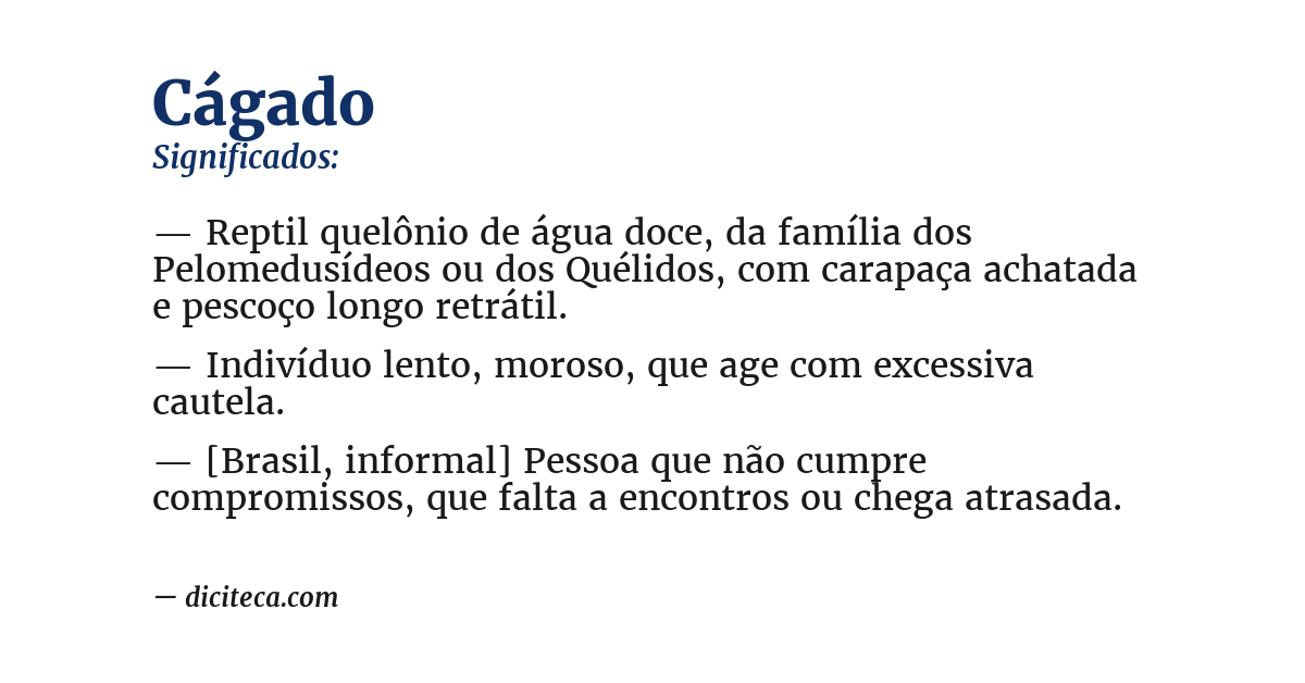 Significado de cágado