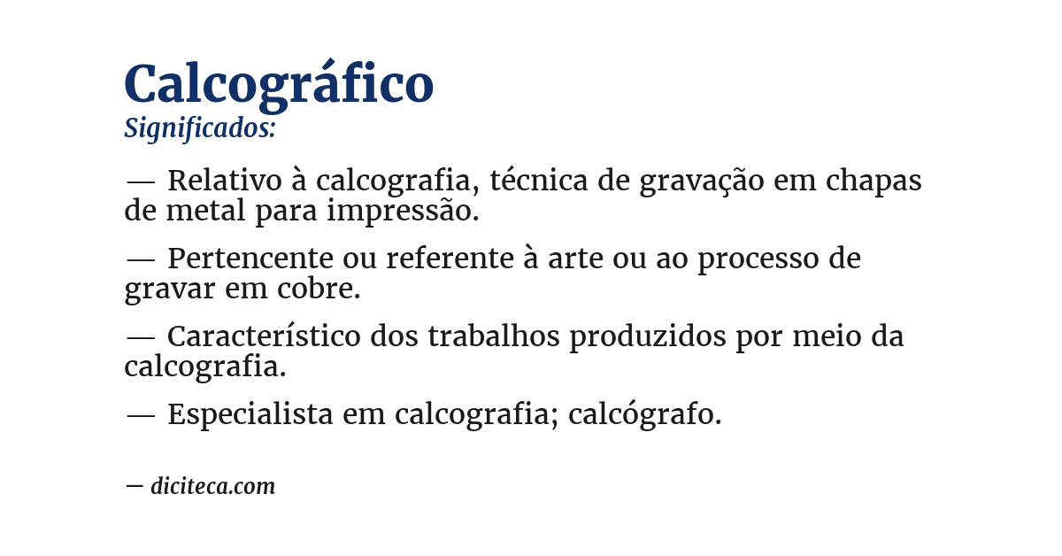 Significado de calcográfico