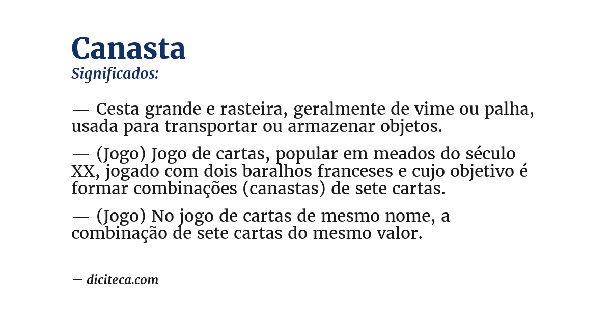 Significado de canasta