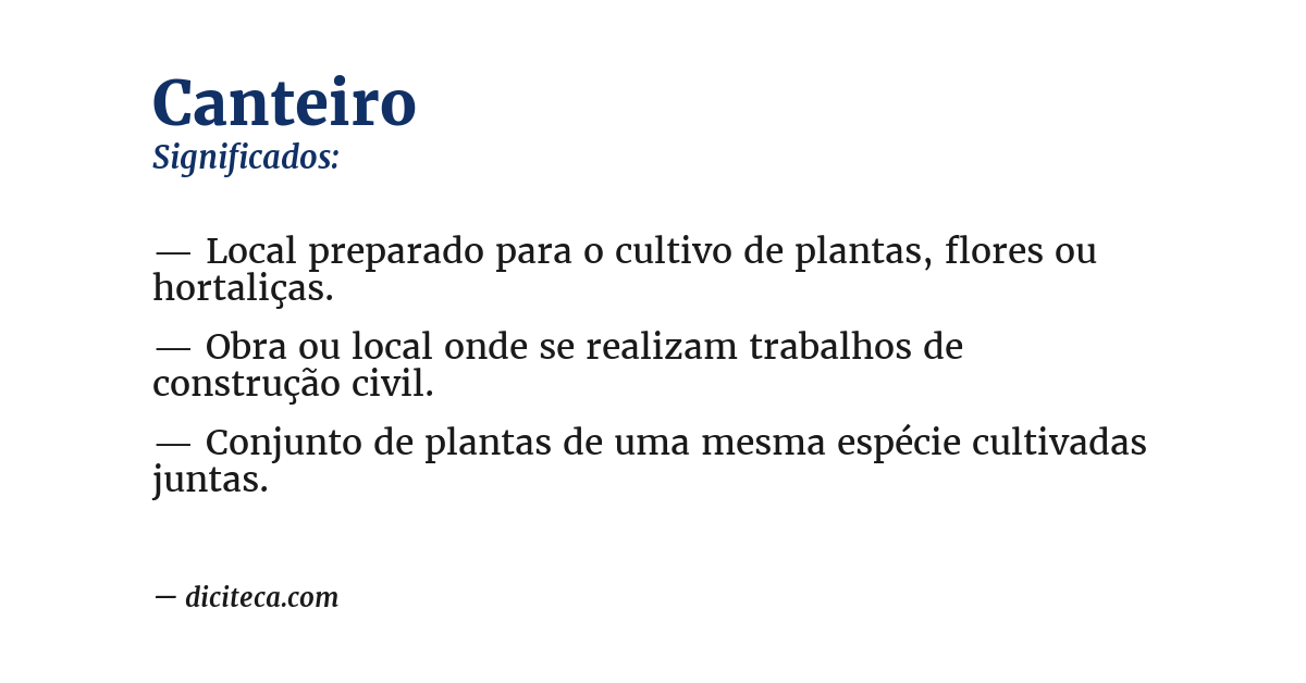Significado de canteiro