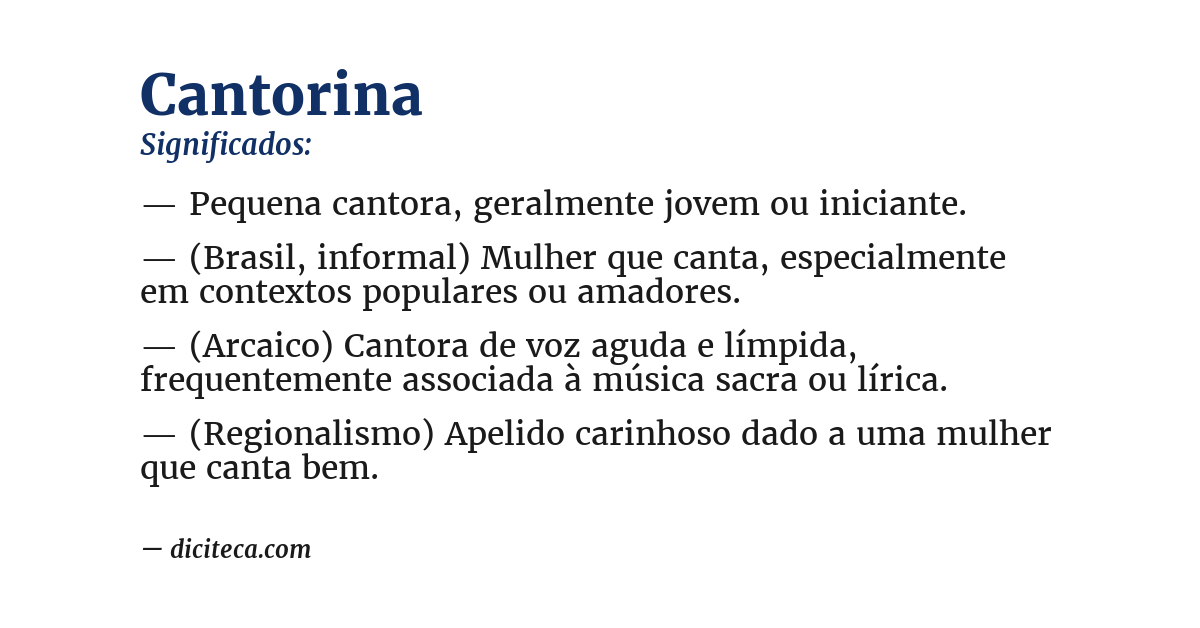 Significado de cantorina