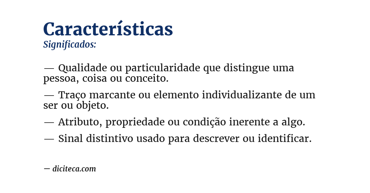 Significado de características