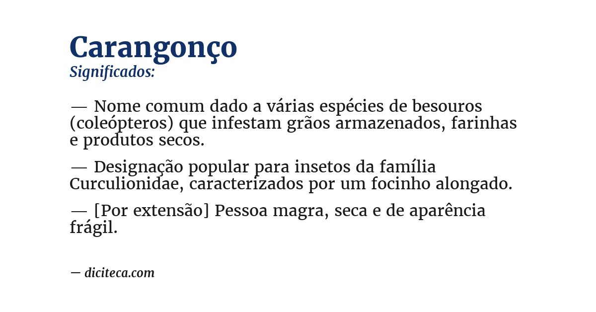 Significado de carangonço
