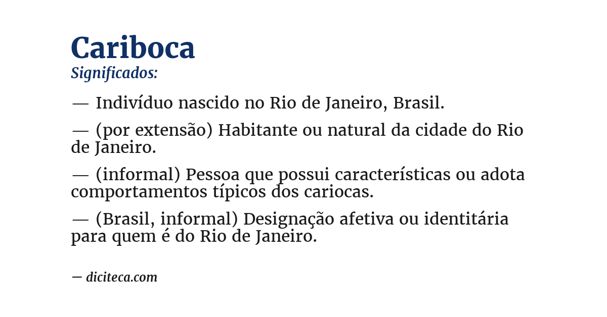 Significado de cariboca