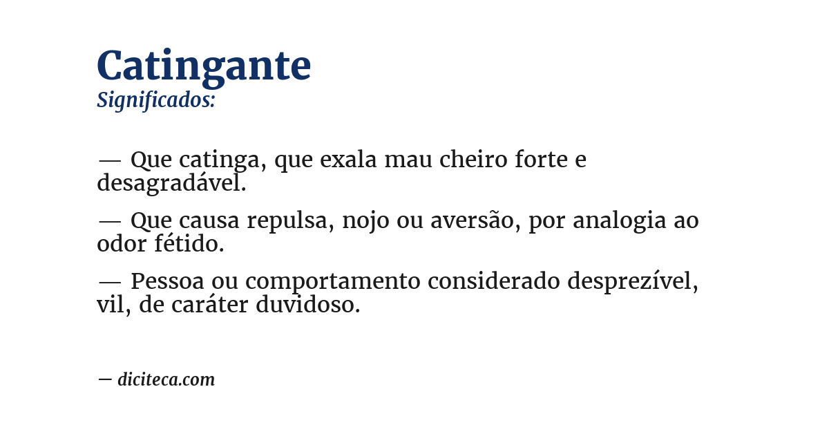 Significado de catingante