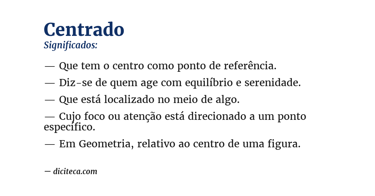 Significado de centrado
