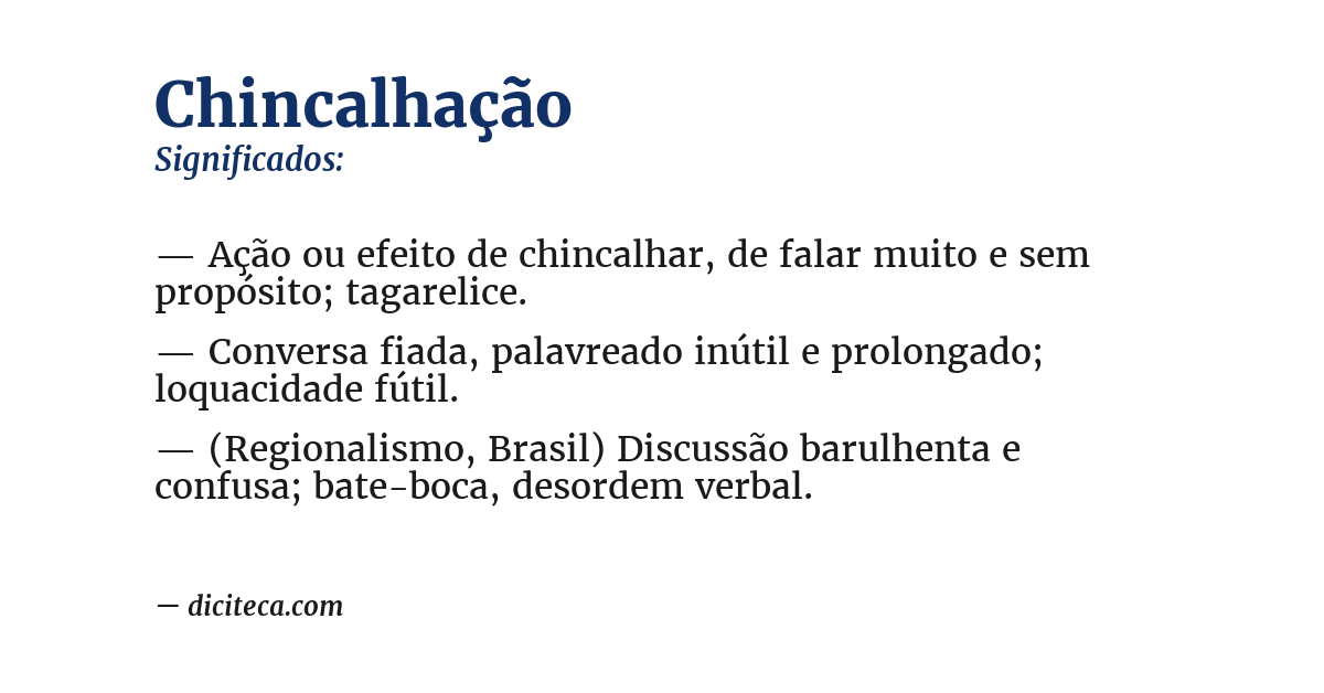 Significado de chincalhação