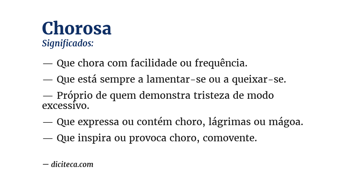 Significado de chorosa