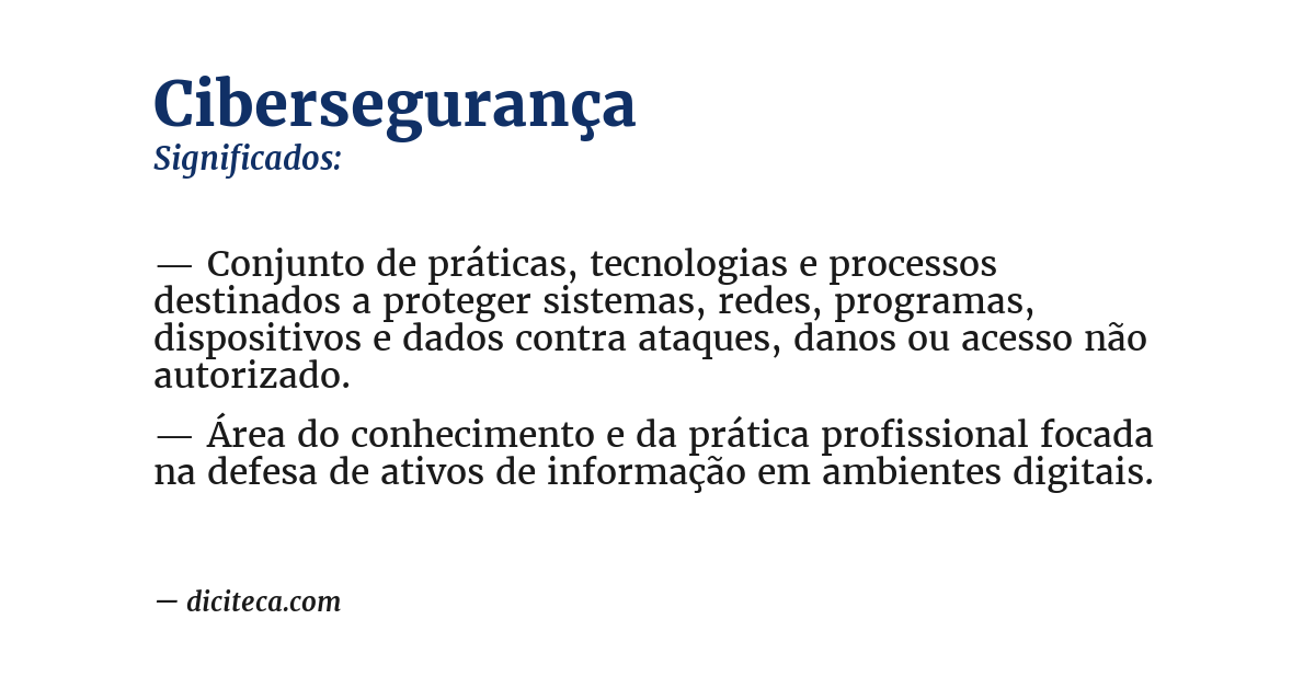 Significado de cibersegurança