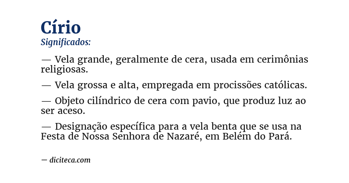 Significado de círio