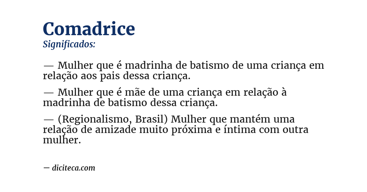 Significado de comadrice