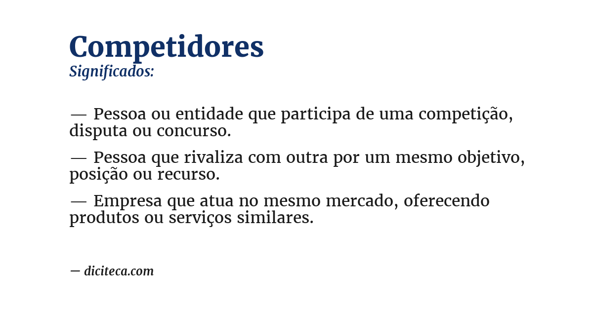 Significado de competidores