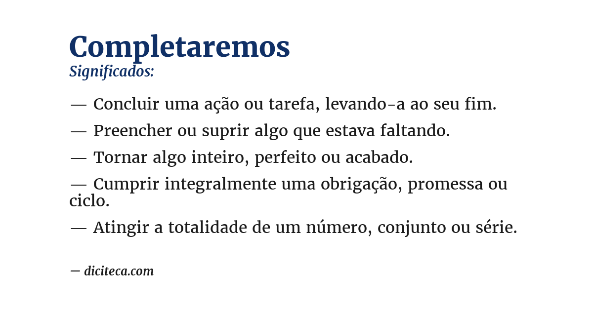 Significado de completaremos
